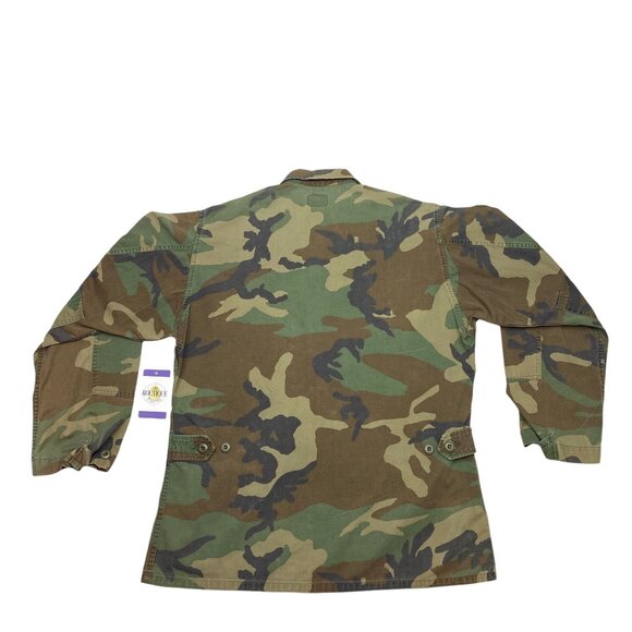 Vintage US ARMY Combat BDU Woodland Camo Field Jacket Shirt Ironside Patches - Picture 2 of 16